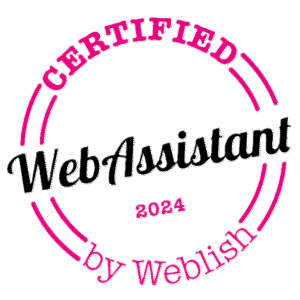 Afbeelding badge gecertificeerd Web Assisant Weblish 2024